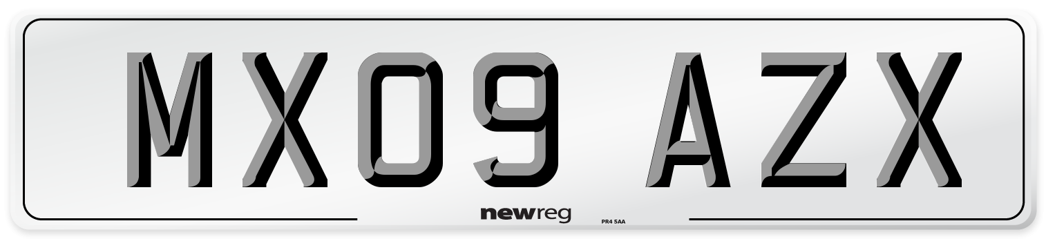 MX09 AZX Number Plate from New Reg